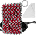 Herda 316L Cast Iron Scrubber Cleaner, Large Cast Iron Chain Mail Scrubber - Chainmail Scrubber