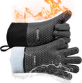 Kitchen Oven Gloves - Dual-Layer Heat Resistant Grilling Gloves, Silicone Oven Mitts with 5