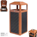Square Waste Container with Dome Lid | Commercial Outdoor Garbage and Trash Container, Brown 15