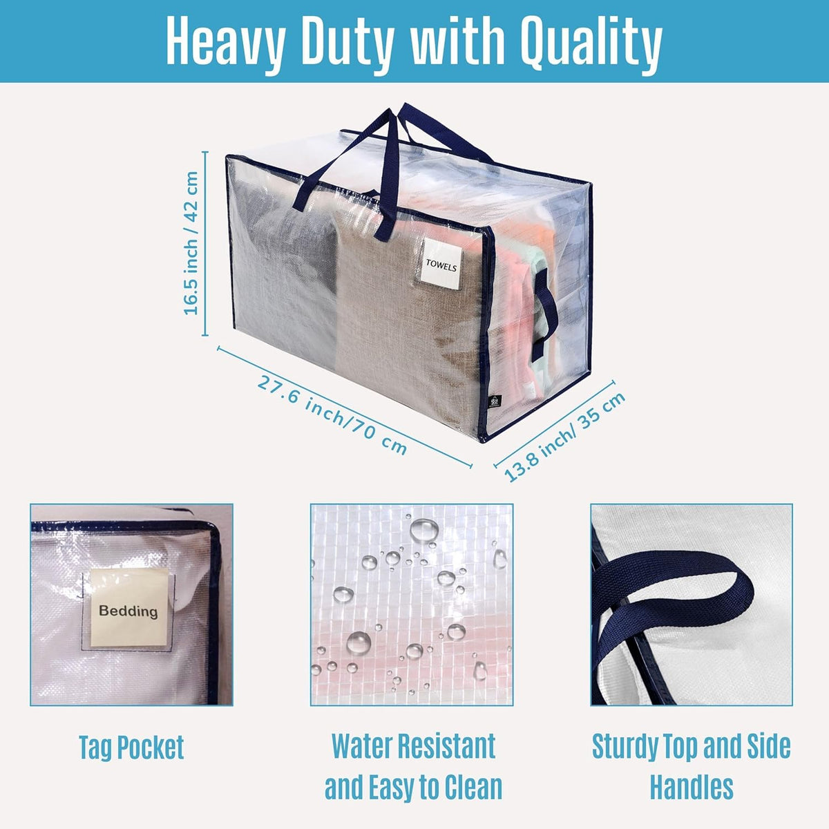 VENO 10 Pack Moving and Storage Bags, Heavy Duty, Alternative to Moving Boxes, Large Packing Totes