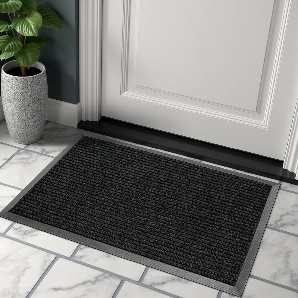 Vicwe Front Door Mat Indoor Outdoor Entrance, 36"x24" Heavy Duty Non-Slip Rubber Doormats, Low