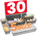 【Military Grade】 Drawer Organizer, 【𝟱𝗦𝗶𝘇𝗲】 Clear Makeup organizer, 【Holds 177 Items】 Bathroom