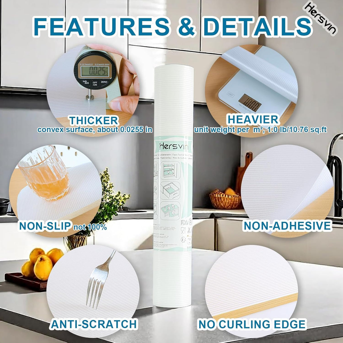 Shelf Liners 16 in x 20 ft EVA Drawer Mats, Non-Adhesive Cupboard Protector, Kitchen Cabinet Lining