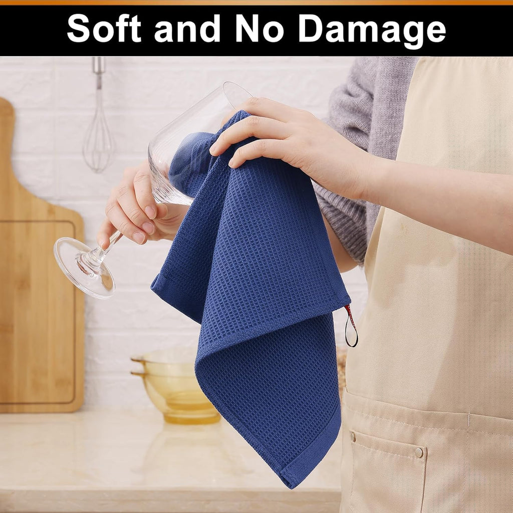 Homaxy 100% Cotton Waffle Weave Dish Cloths - 12 Pack Soft and Absorbent Dish Towels - 12 x 12