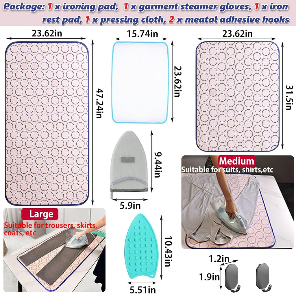Portable Ironing Mat for Table Top Iron Pad for Countertop Thick Ironing Blanket Over The Door