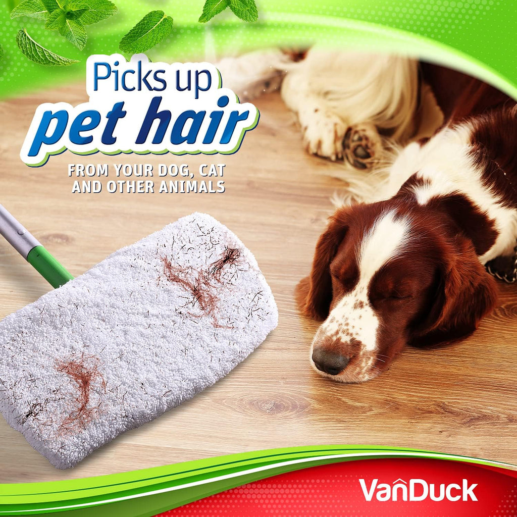 VanDuck Reusable 100% Cotton Mop Pads Compatible with Swiffer Sweeper (4-Pack), Terry Cloth Mop