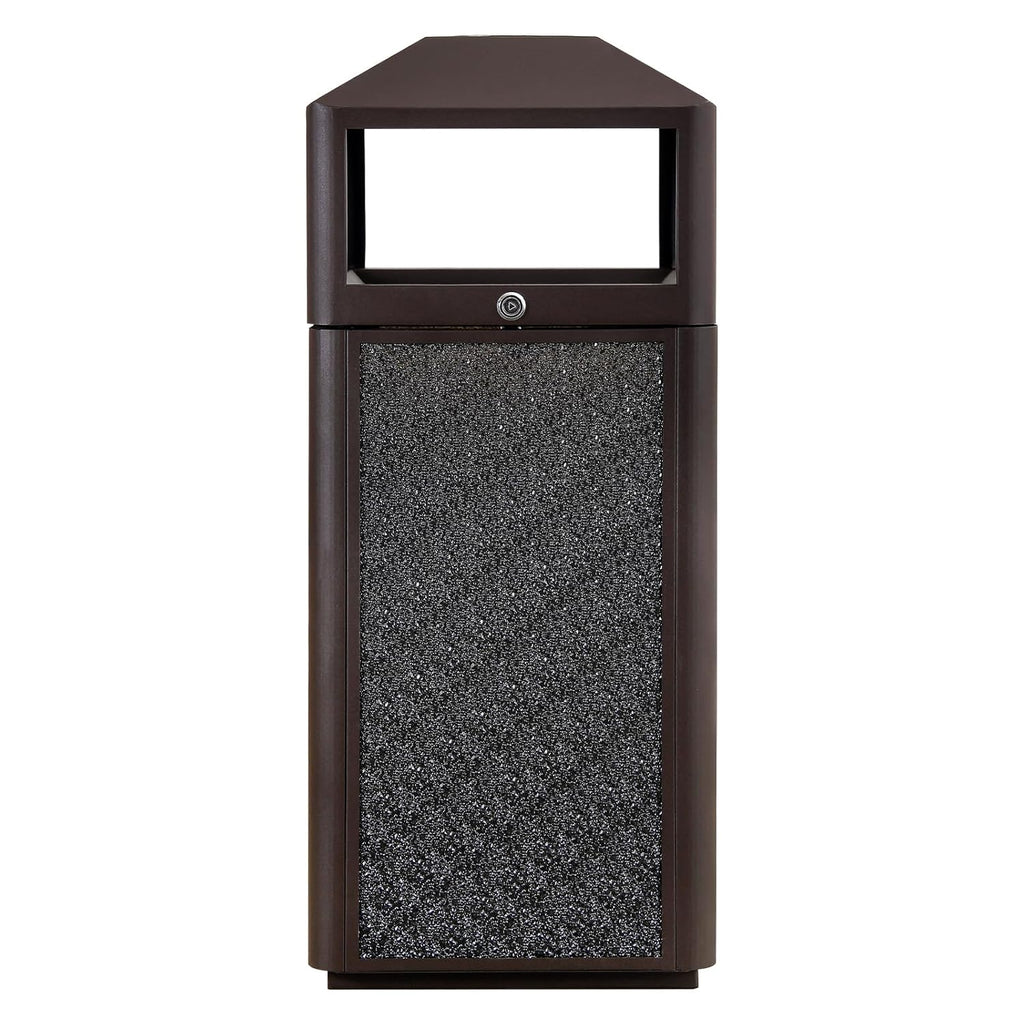Square Waste Container with Dome Lid | Commercial Outdoor Garbage and Trash Container,Coffee 15