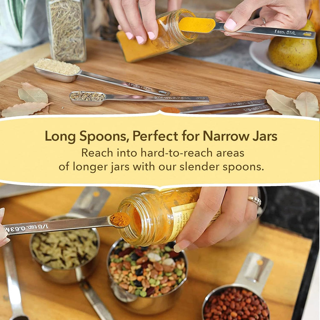 Simply Gourmet Measuring Cups and Spoons Set of 12 – Stainless Steel Kitchen Gadgets – Stackable