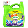 Gain Super Fresh Blast Liquid Odor Defense Fabric Softener, 140 FL OZ 190 Load, Softening Laundry