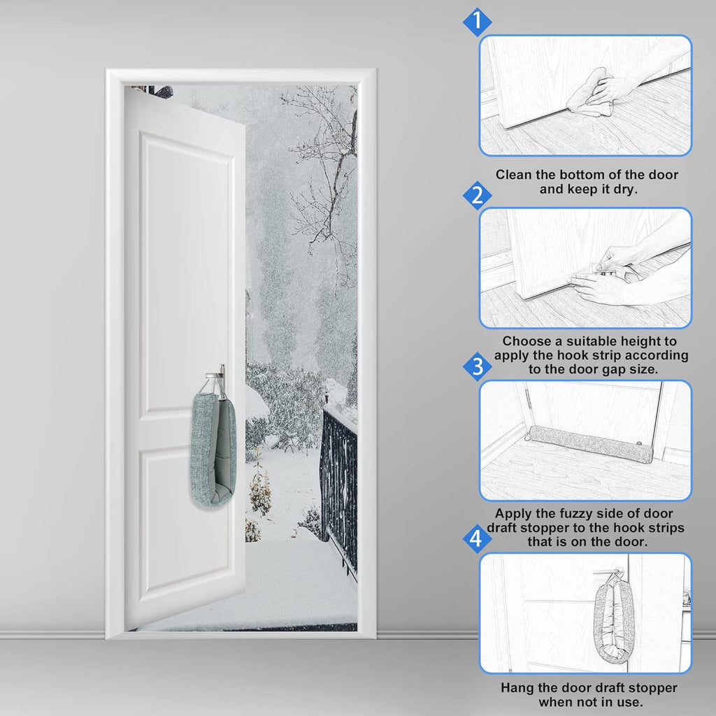 NABOWAN Weighted Door Draft Stopper - Triangular Gap Filler Blocks Bottom Up to 3”, Under Door