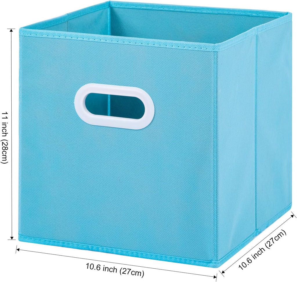 Stero Fabric Storage Cubes Bins, 11 inch Fun Colored Foldable Storage Baskets with Dual Plastic