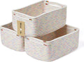 Small Storage Baskets for Organizing | Closet Organizer Bins | Shelf Toy Basket | Woven Rope