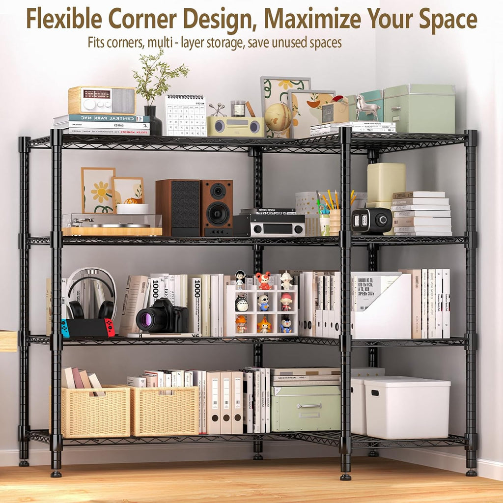 Himimi 4-Tier Adjustable Metal Shelving - 1600LBS Capacity, Heavy Duty Wire Organizer for Kitchen