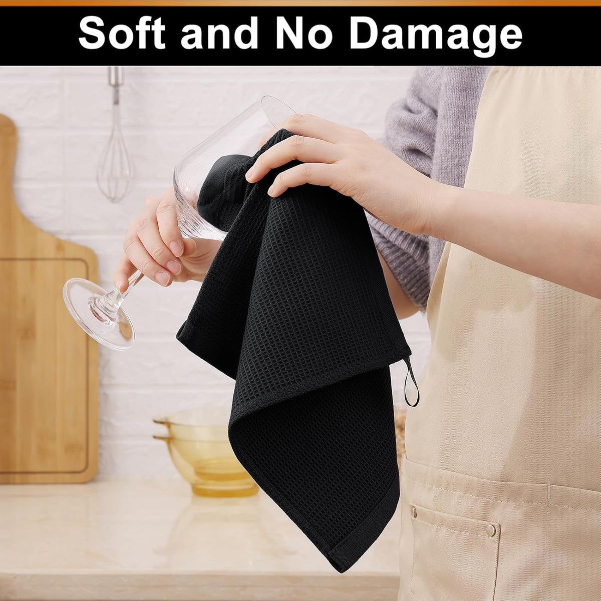 Homaxy 100% Cotton Waffle Weave Dish Cloths - 8 Pack Soft and Absorbent Dish Towels - 12 x 12