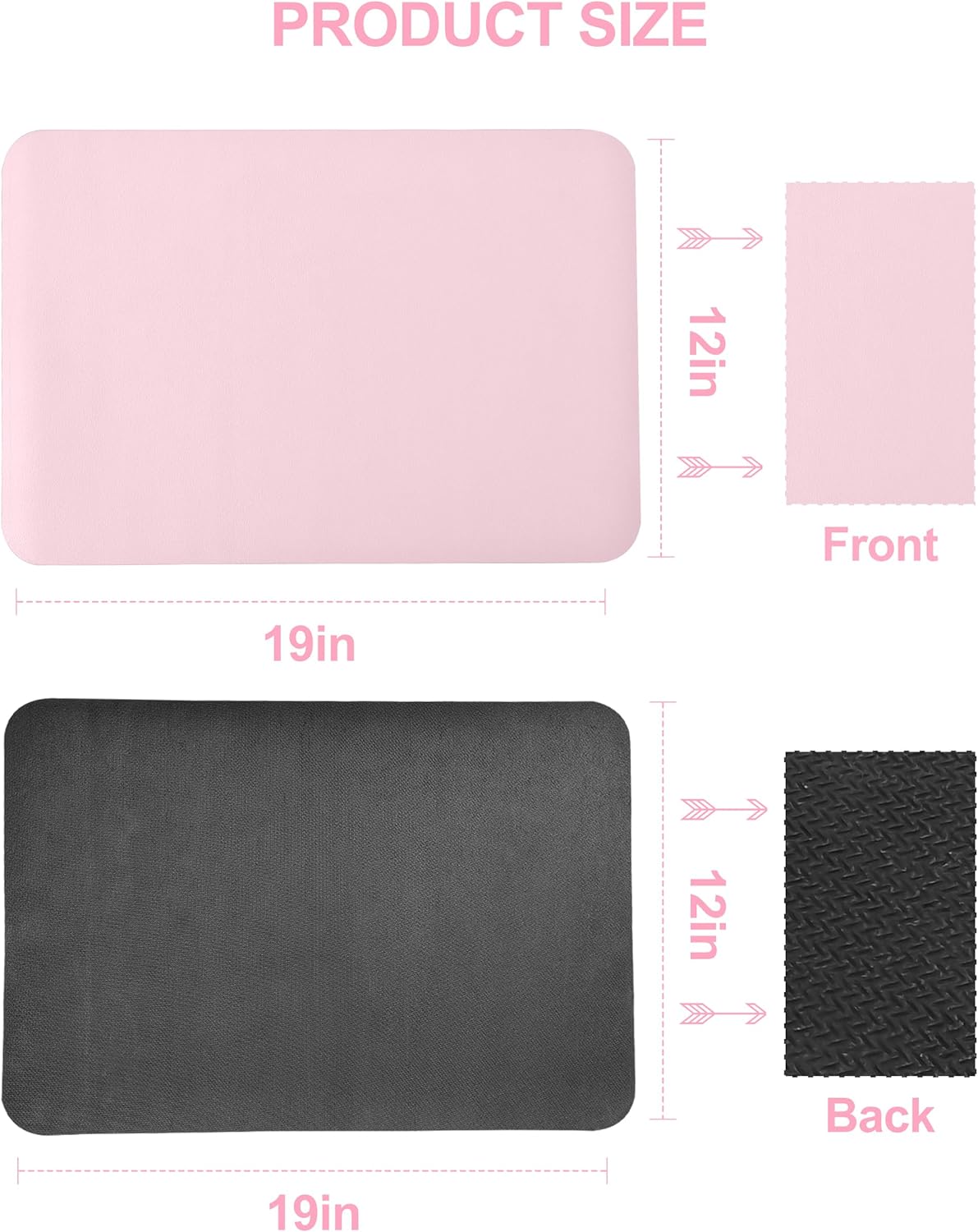 Dish Drying Mat for Kitchen Counter, 12"x19" Dish Drying Pad with Non-slip Rubber Backed, Hide