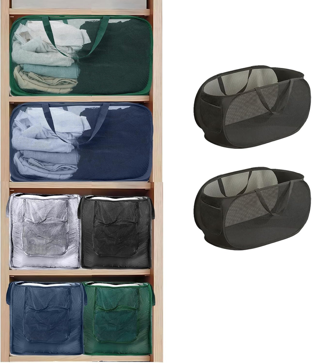 2 Pack Closet Storage Bins, Storage Containers for Closets, Fabric Closet Bins for