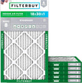 Filterbuy 18x30x1 Air Filter MERV 8 (MPR 700) Dust Defense Replacement (6-Pack), Electrostatic