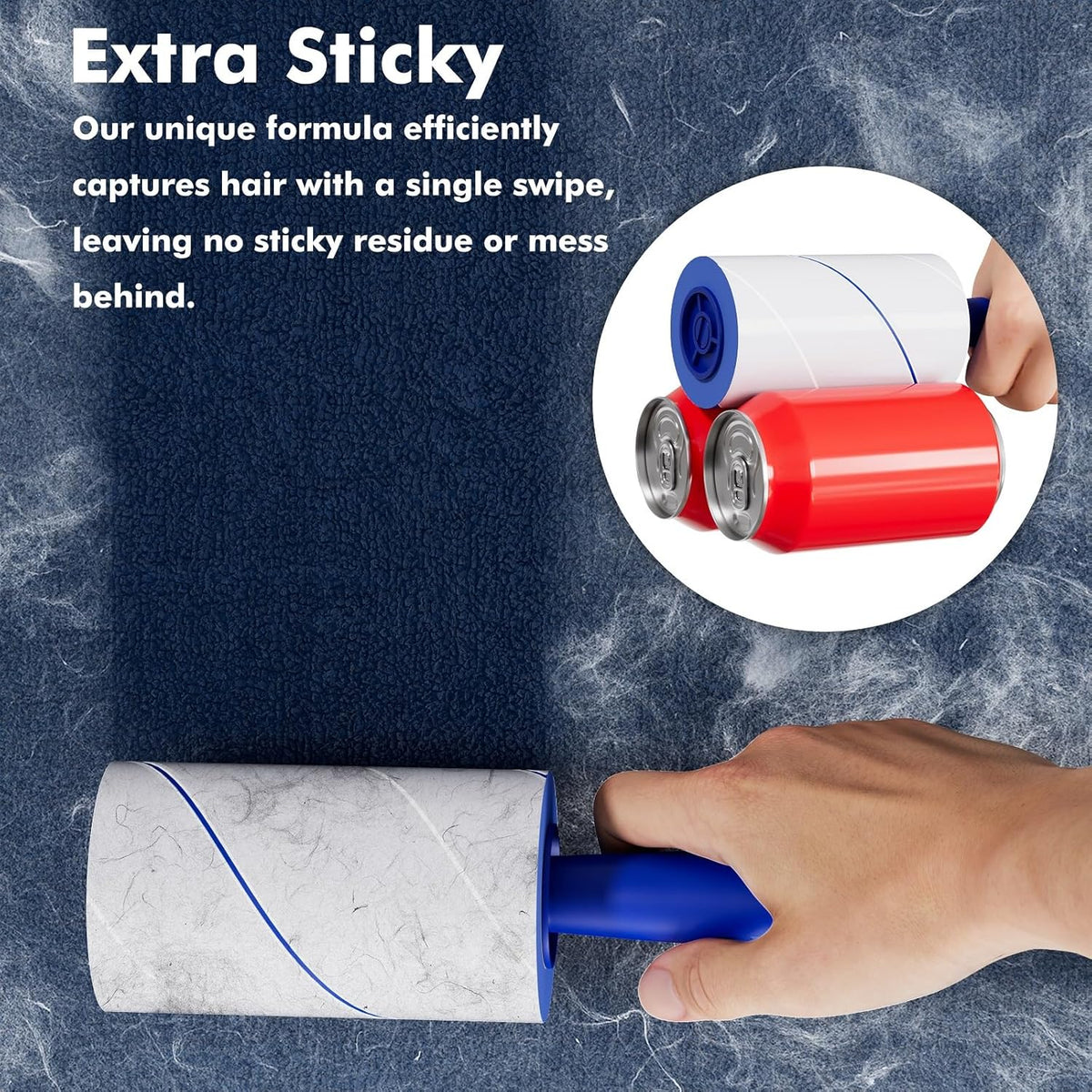 Lint Rollers for Pet Hair Extra Sticky, 1320 Sheets (12 Refills Mega Value Set), Portable Pet Lint