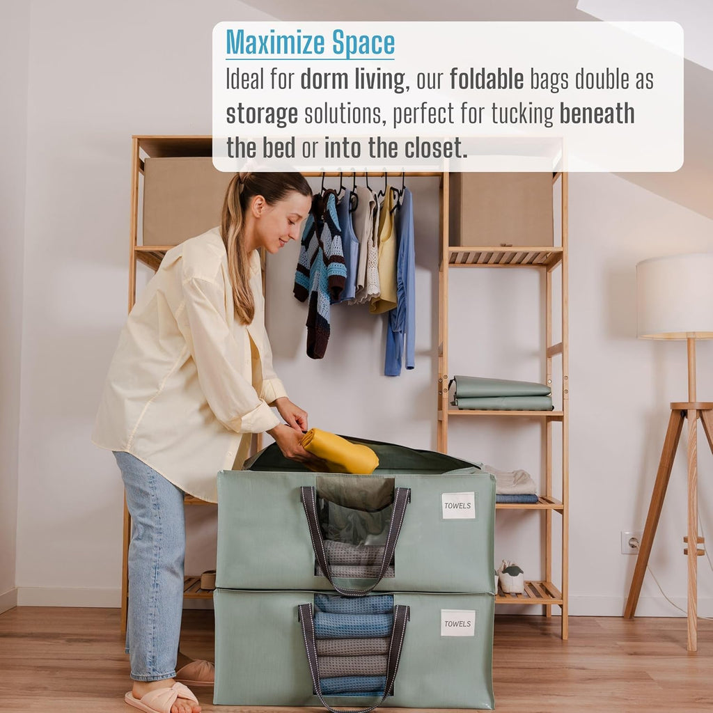 VENO 8 Pack Moving Bags for College, Heavy-Duty Storage Totes, Moving Boxes and Wardrobe Packing