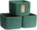 Small Organizing Baskets for Cubes Shelf, 9.7x9.7x7.1 Inch Rope Woven Storage Bins for Nursery