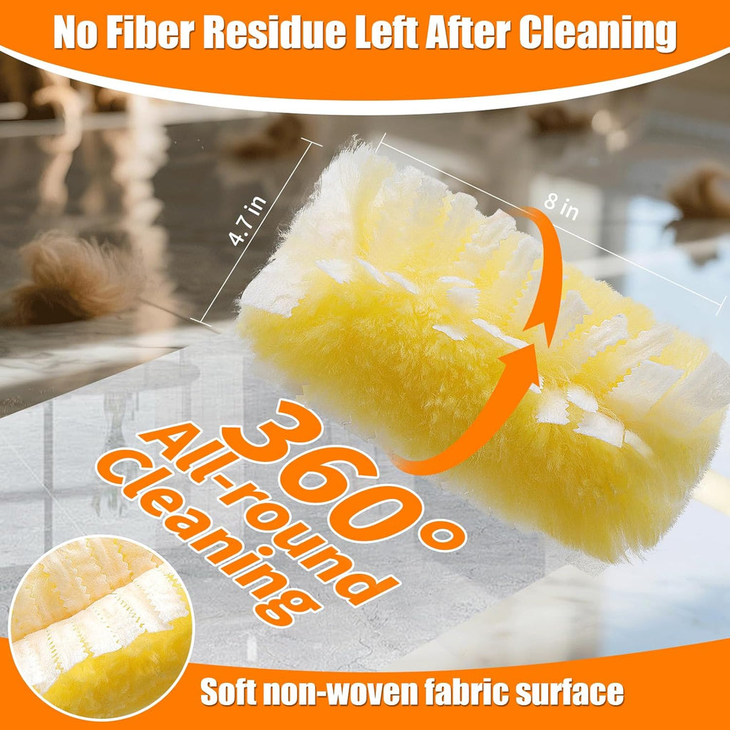 60 Count 360° Heavy Duty Duster Refills Compatible with Swiffer,Large Size-Extra Thick Disposable