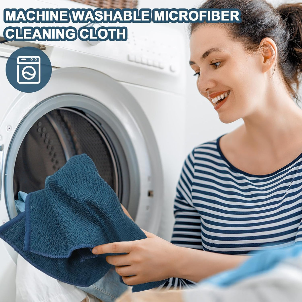 Tenare 100 Count12'' x 12'' Microfiber Cleaning Cloths Reusable Cleaning Rags Bulk Microfiber
