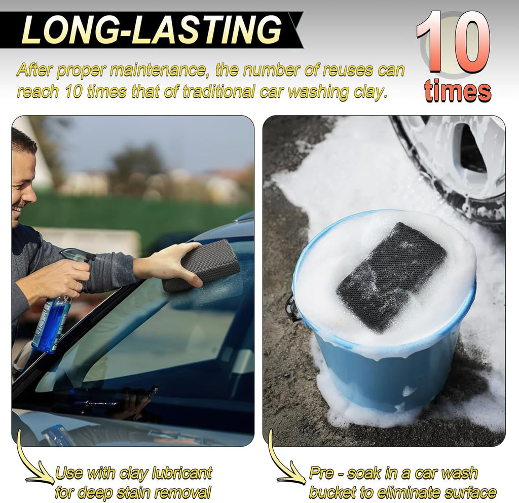 Car Wash Sponge,Dual Sided Car Clay Scrubber for Fast and Effective Removal of Paint,Light