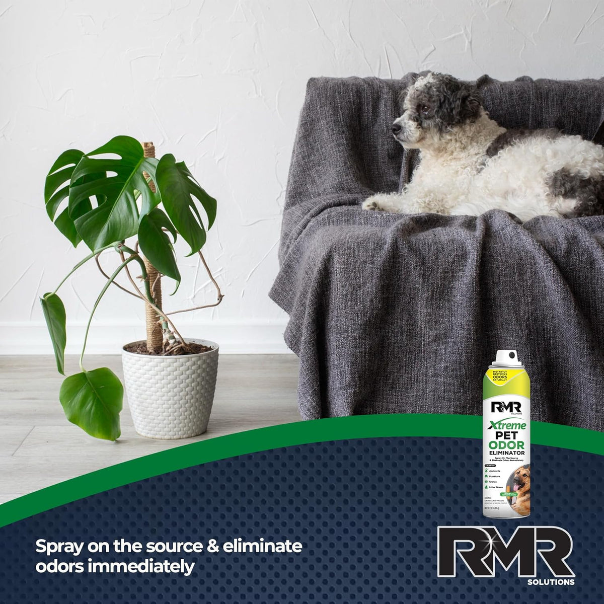 RMR Xtreme Pet Odor Eliminator Spray - Neutralize Strong Urine, Litter, Furniture, Crate, and