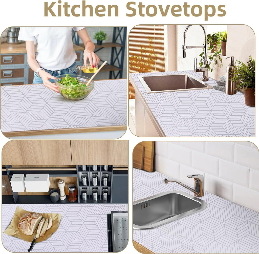 Shelf Liners for Kitchen Cabinets Non Adhesive Shelf Liner Paper Non-Slip Thickened Drawer Liner