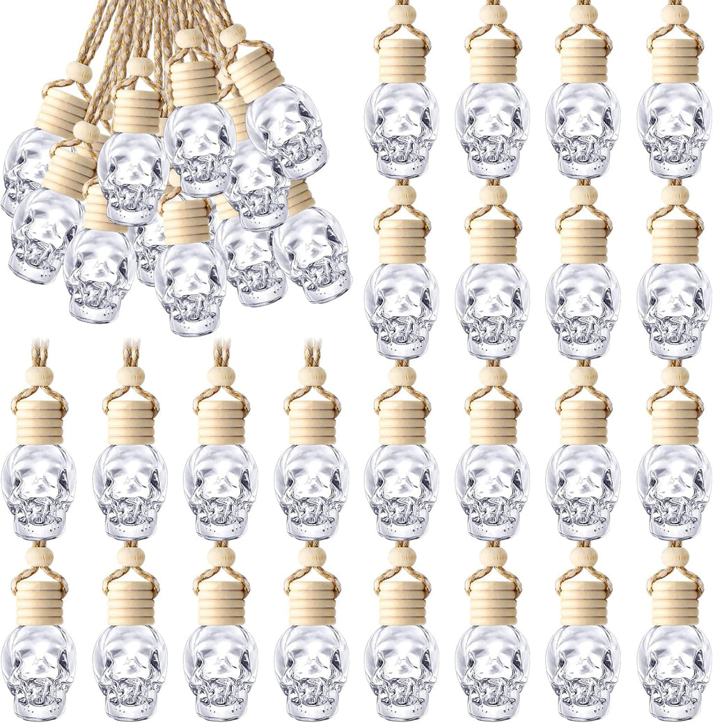 BBTO 50 Pcs Hanging Car Air Freshener Car Diffuser Bottles Empty Glass Perfume Bottle Freshener