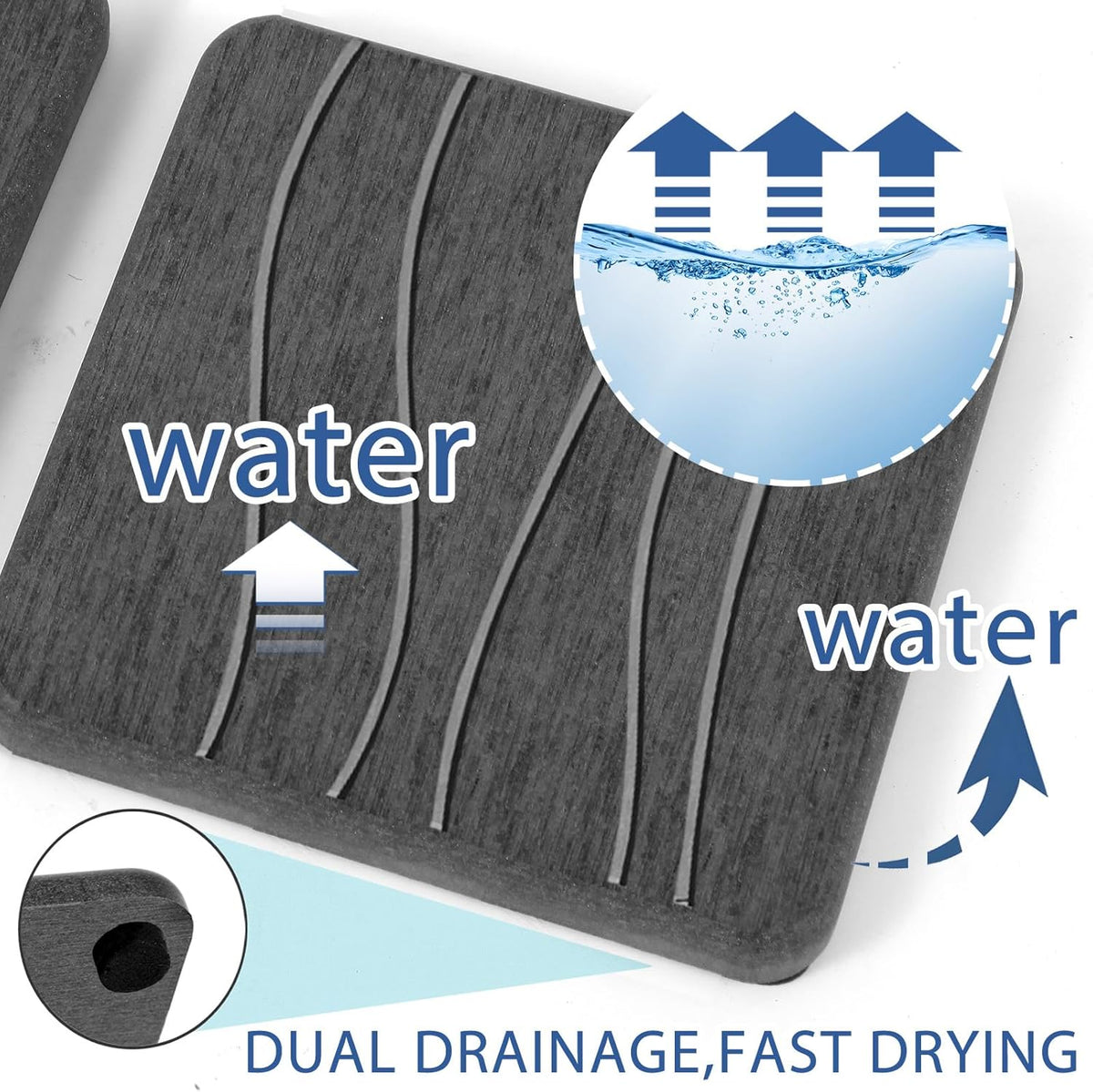 3PCS Water Absorbing Stone Tray, Fast Drying Stone Sink Tray, Stones Soap Trays, Water Absorbent