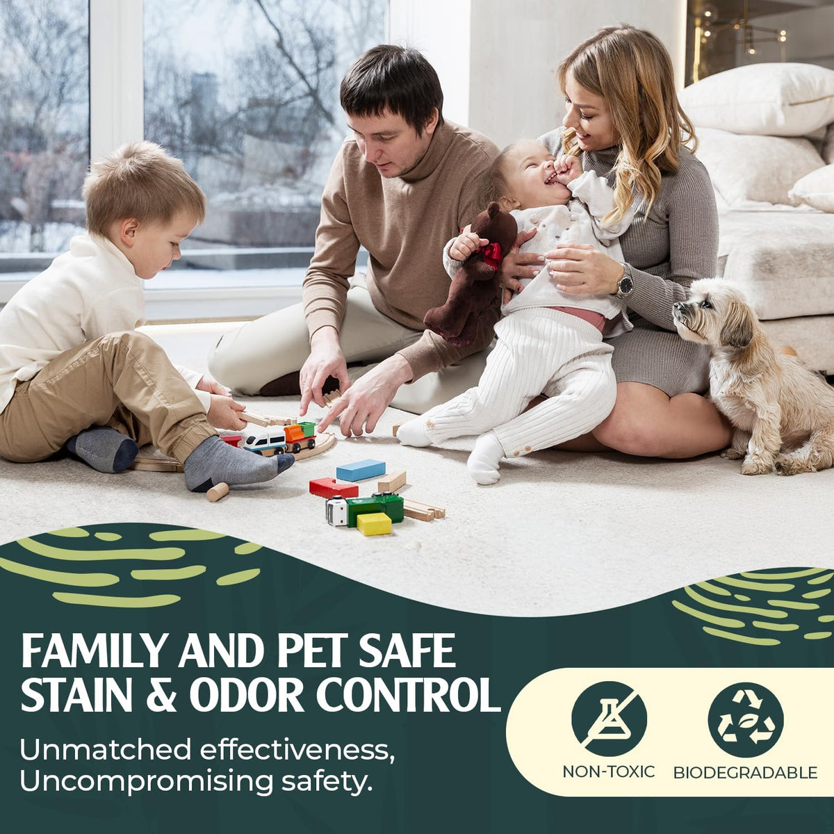 Enzyme Carpet Cleaner - Enzyme Carpet Shampoo (32oz) - Carpet Cleaner Solution to Eliminate Tough