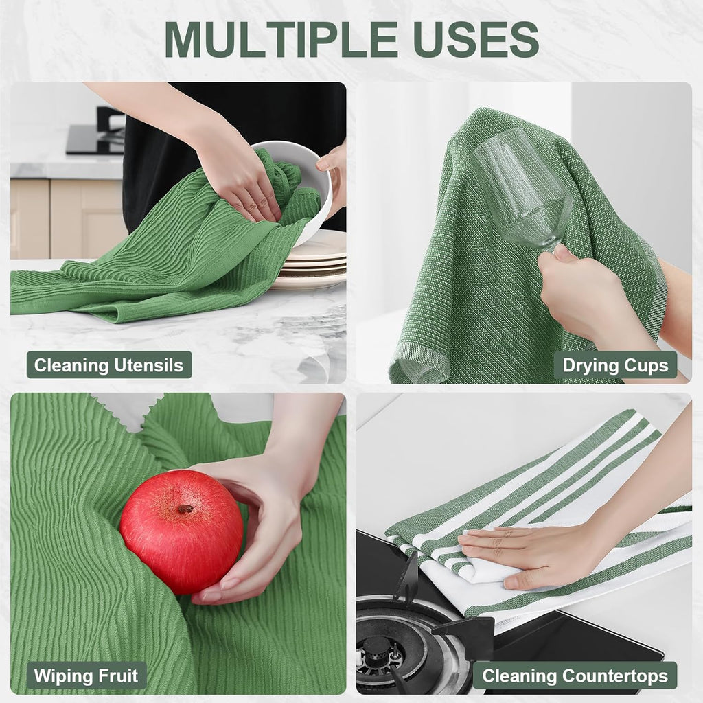 Homaxy Premium Kitchen Towels(18”x 28”, 12 Pack), Large Cotton 380 GSM Kitchen Hand Towels, Soft