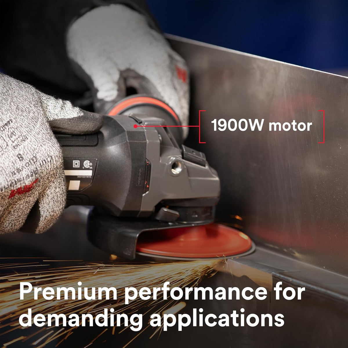 3M Electric Angle Grinder, 11131, VS, 6 in Paddle Switch, 13-Amp, 120V, for Cutting, Grinding