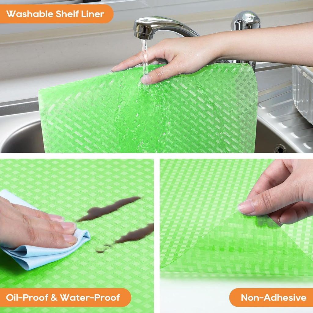 Fridge Liner Shelf Liners for Kitchen Cabinet Refrigerator Liners Waterproof & Oil-Proof Kitchen