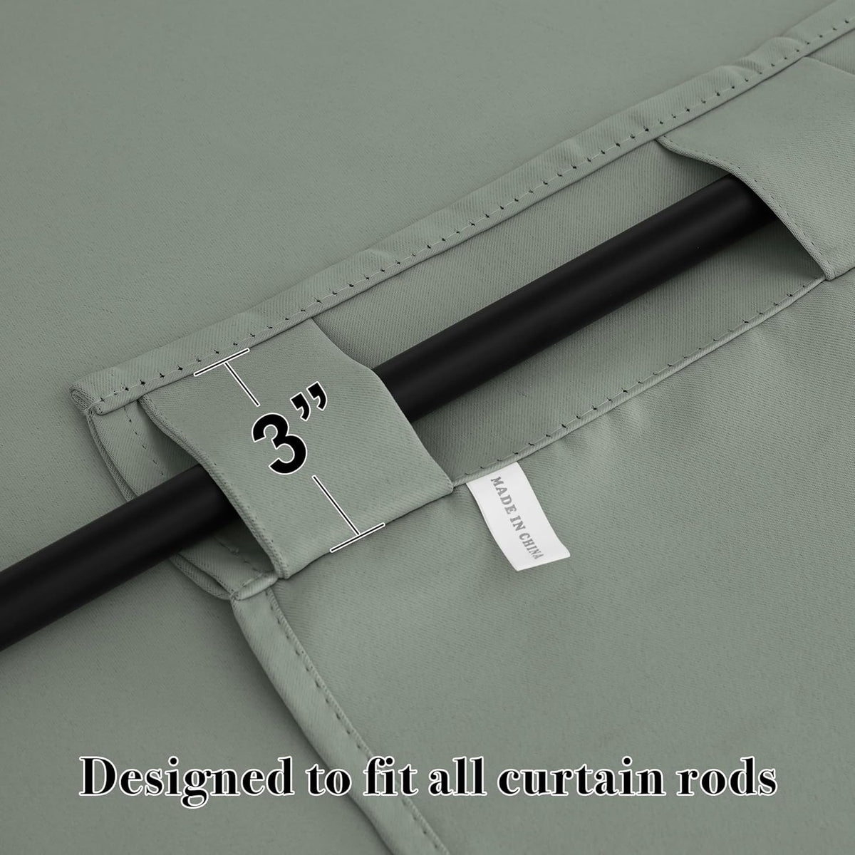 RYB HOME Sage Green Blackout Curtains for Bathroom, Thermal Insulated Light Block Window Curtains