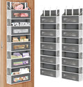 2 Packs 5-Tier Over The Door Organizer with 10 Side Mesh Pockets, 48 lbs Load Capacity, 3 Hooks