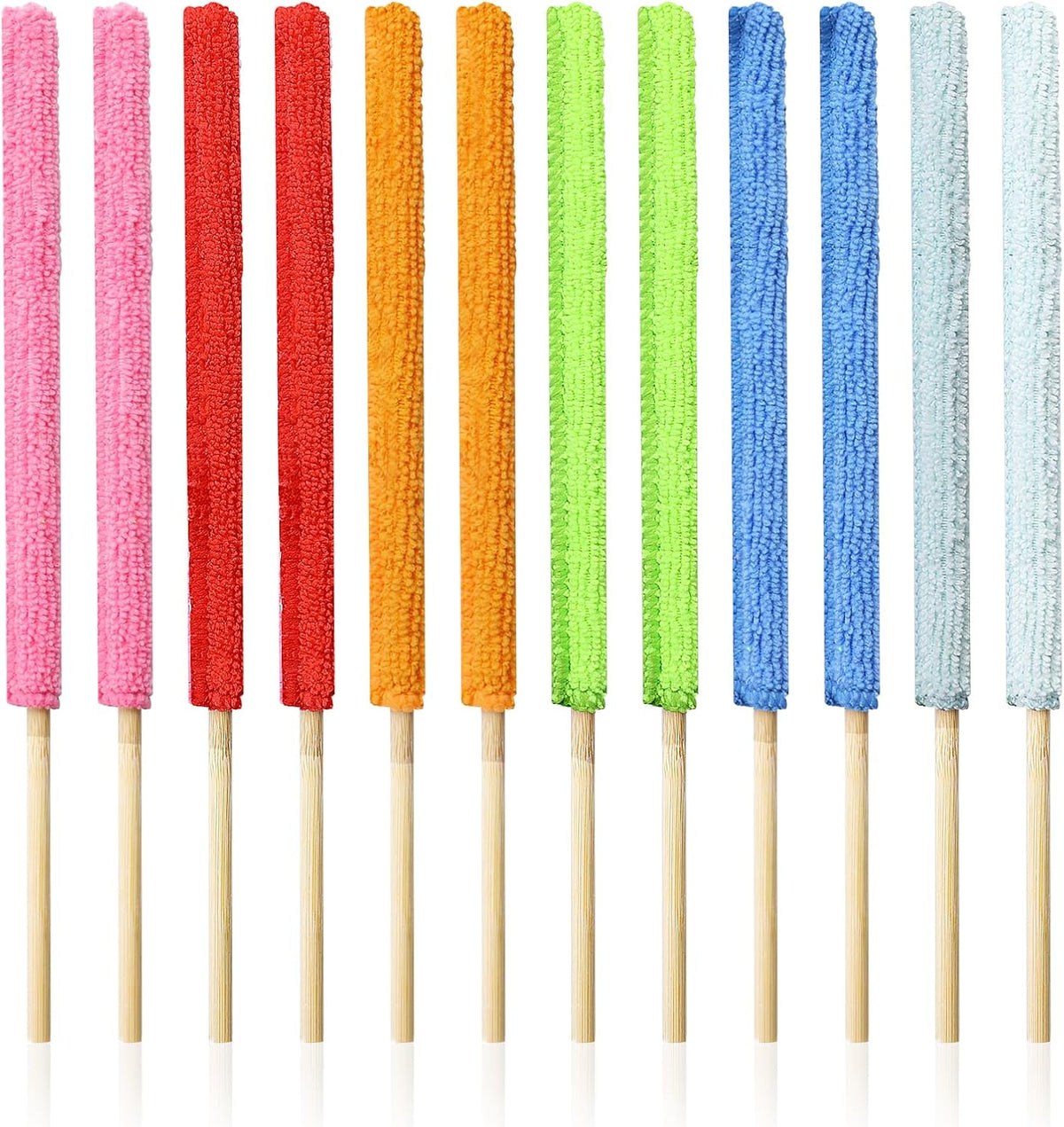12 Pcs Microfiber Detail Duster Sticks Fan Cleaning Brush Crevice Cleaning Tool AC Vent Cleaner