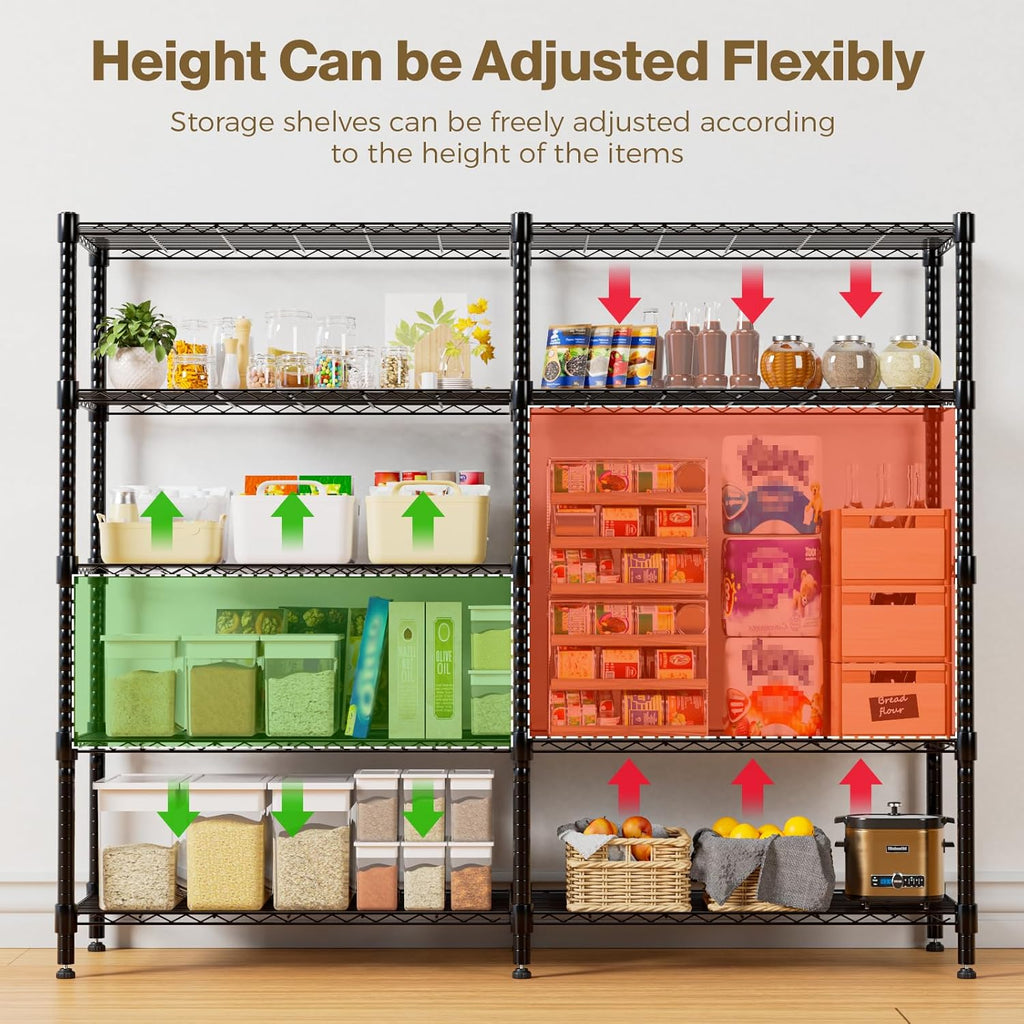 Himimi 72" W Wire Rack Shelving-2000LBS Capacity, Adjustable Storage Shelves Metal Shelves for