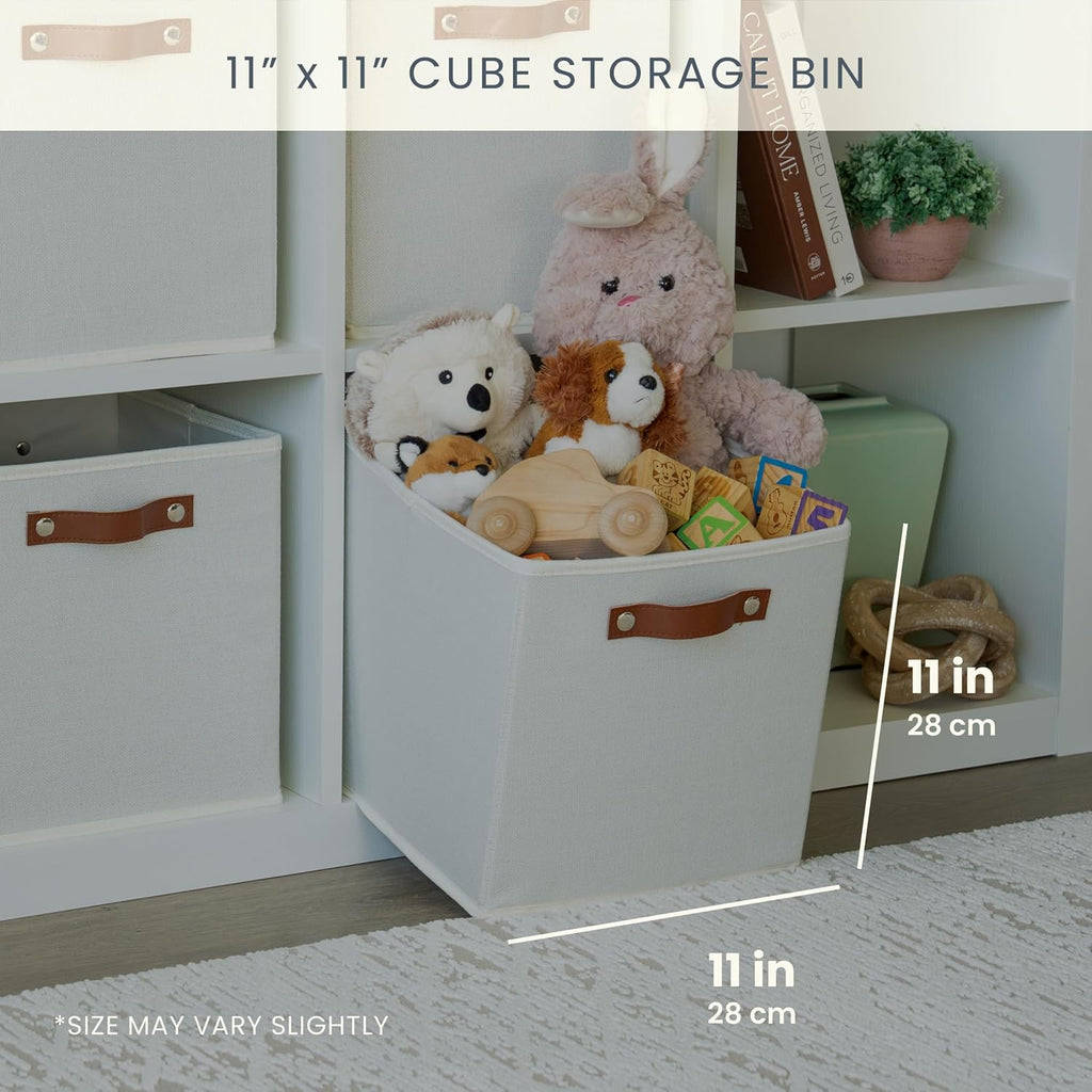 OrganiHaus 11x11 Fabric Cubes Storage Bins Set of 4, Foldable Collapsible Fabric Storage Bins for