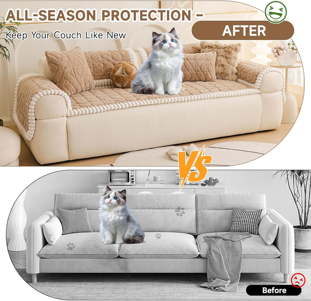 OTOB Couch Covers for 3 Cushion Couch Sofa Pet Friendly, Washable & Non Slip Geometric Jacquard