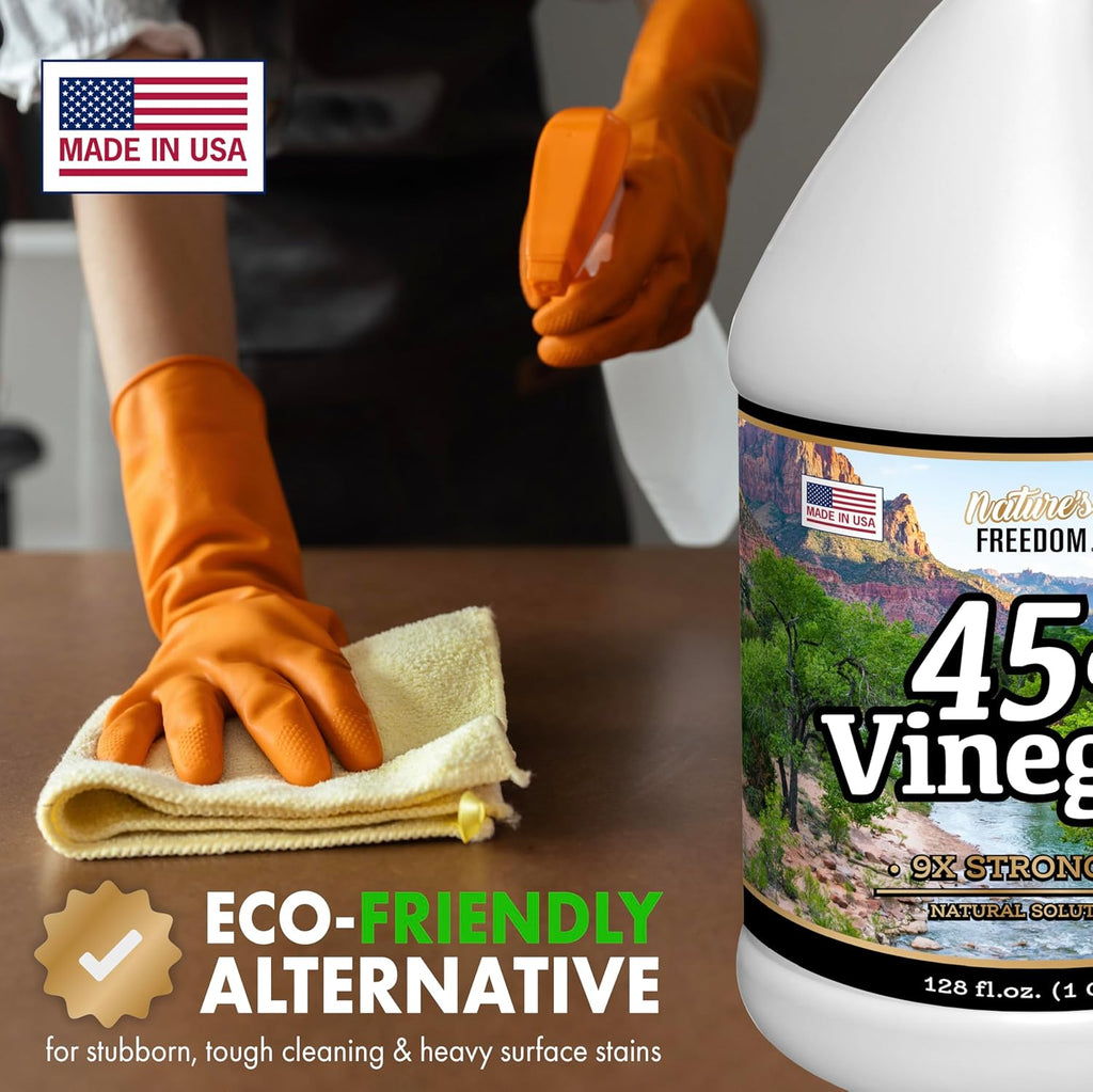 4 Gallons Extra Strength Vinegar 45% with Funnel – Industrial Strength Multi-Purpose Solution for