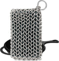Herda Chain Mail Cast Iron Cleaner Scrubber,316 Chainmail Pan Scrubber Metal Cleaning Brush, Pad