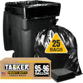 95-96 Gallon Trash Bags Heavy Duty (25 Bags w/Ties Value pack) Extra Large Trash Bags, 90 Gallon
