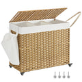 SONGMICS Laundry Hamper with Lid, 42.3 Gallons (160 L), Rolling Laundry Basket with Wheels