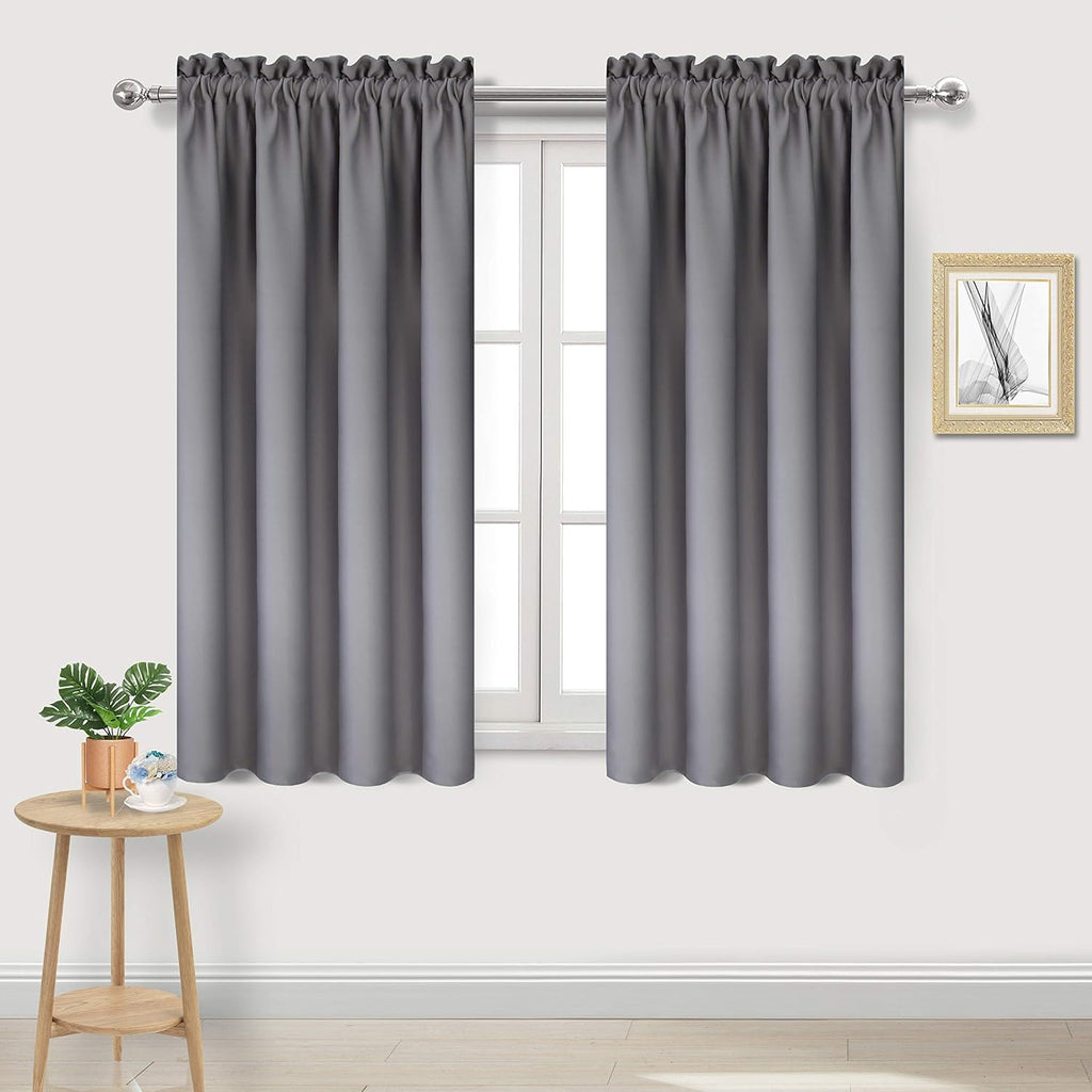 DWCN Grey Blackout Curtains for Bedroom – Rod Pocket Thermal Insulated Energy Saving Drapes for