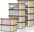 HomeHacks Storage 10-Pack Clothes Organizer Storage Bags Foldable Storage Box with Large Clear