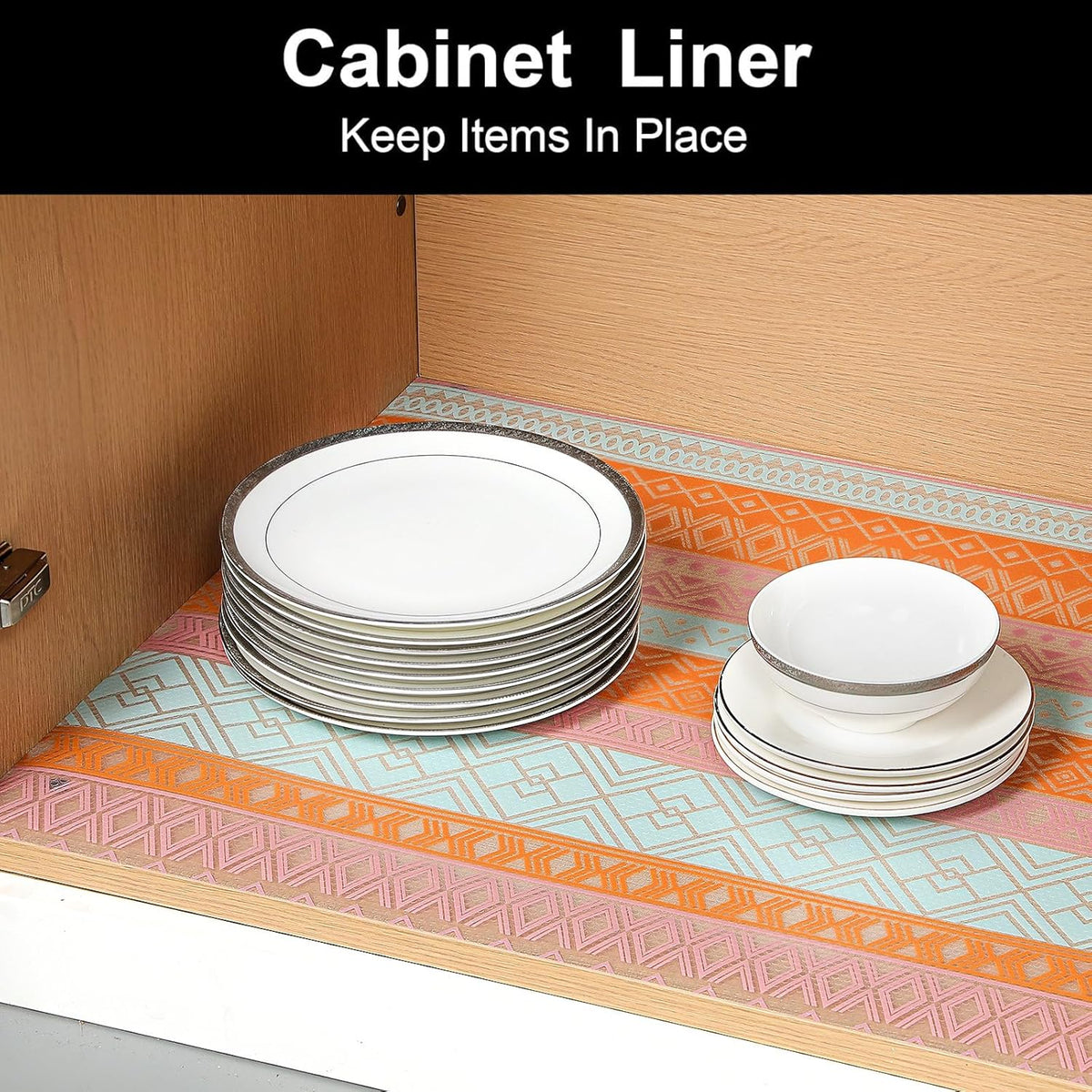Cooyes Shelf Liners for Kitchen Cabinets Waterproof & Oil-Proof Kitchen Cupboard Mats Non-Slip