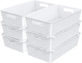 Simple Houseware Plastic Stackable Storage Basket Pantry Organizer, 6 Pack, 14.5" x 8.5" x 3.5"