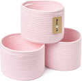 Small Basket for Organizing | Cube Shelf Closet Storage Baskets | 9.7×9.7×7.1” | Woven Rope Gift
